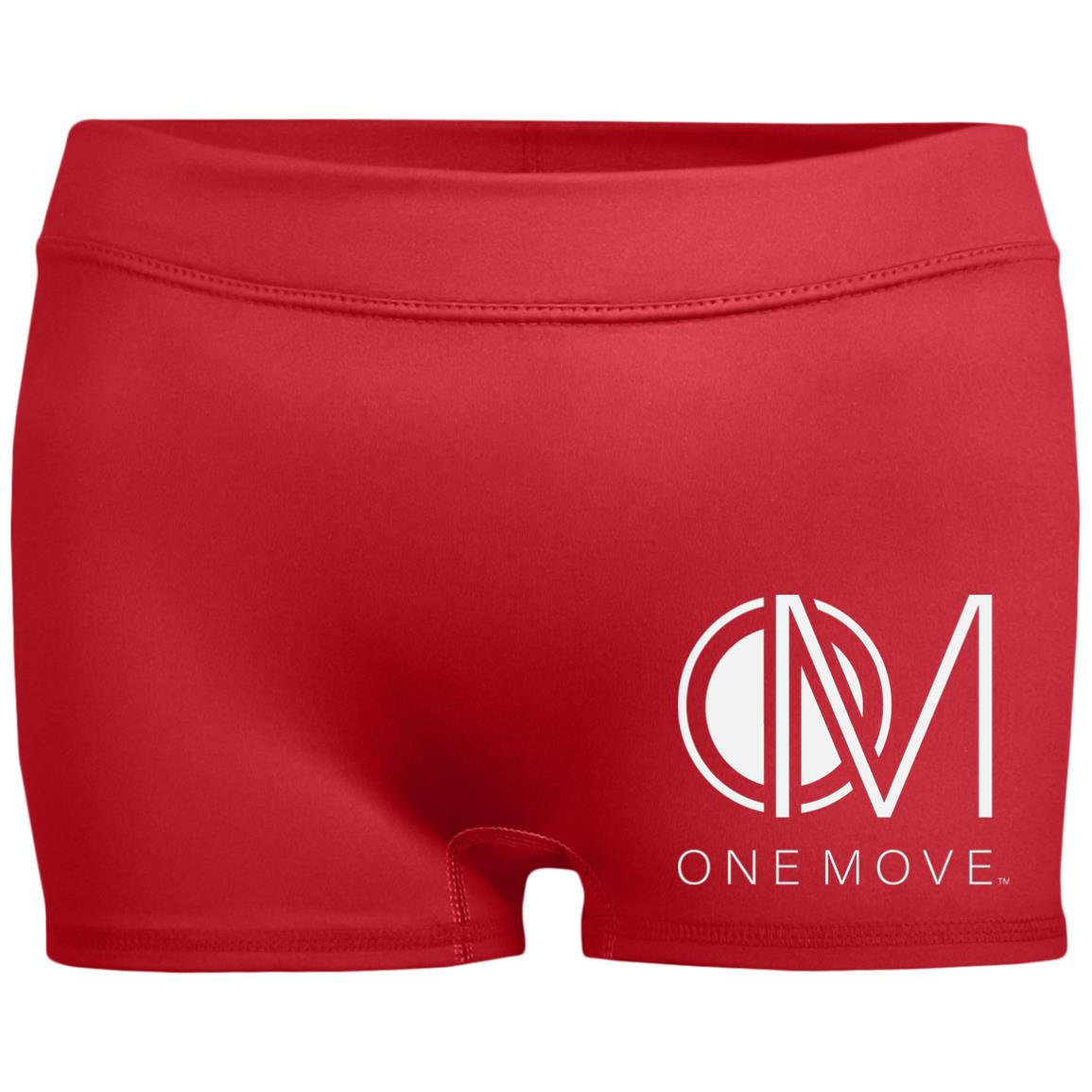OM-wht Ladies' Fitted Moisture-Wicking 2.5 inch Inseam Shorts