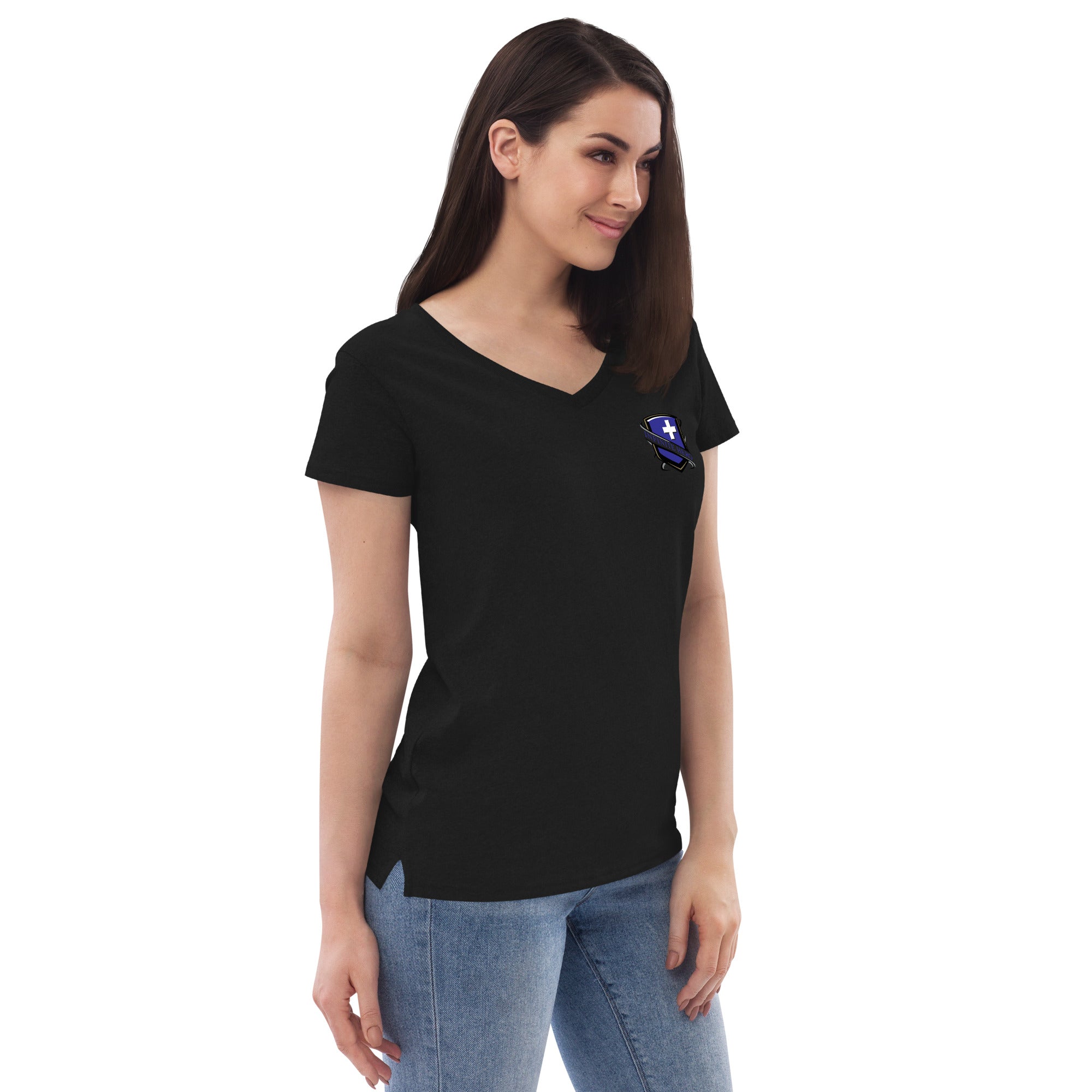 Camiseta mujer reciclada cuello pico